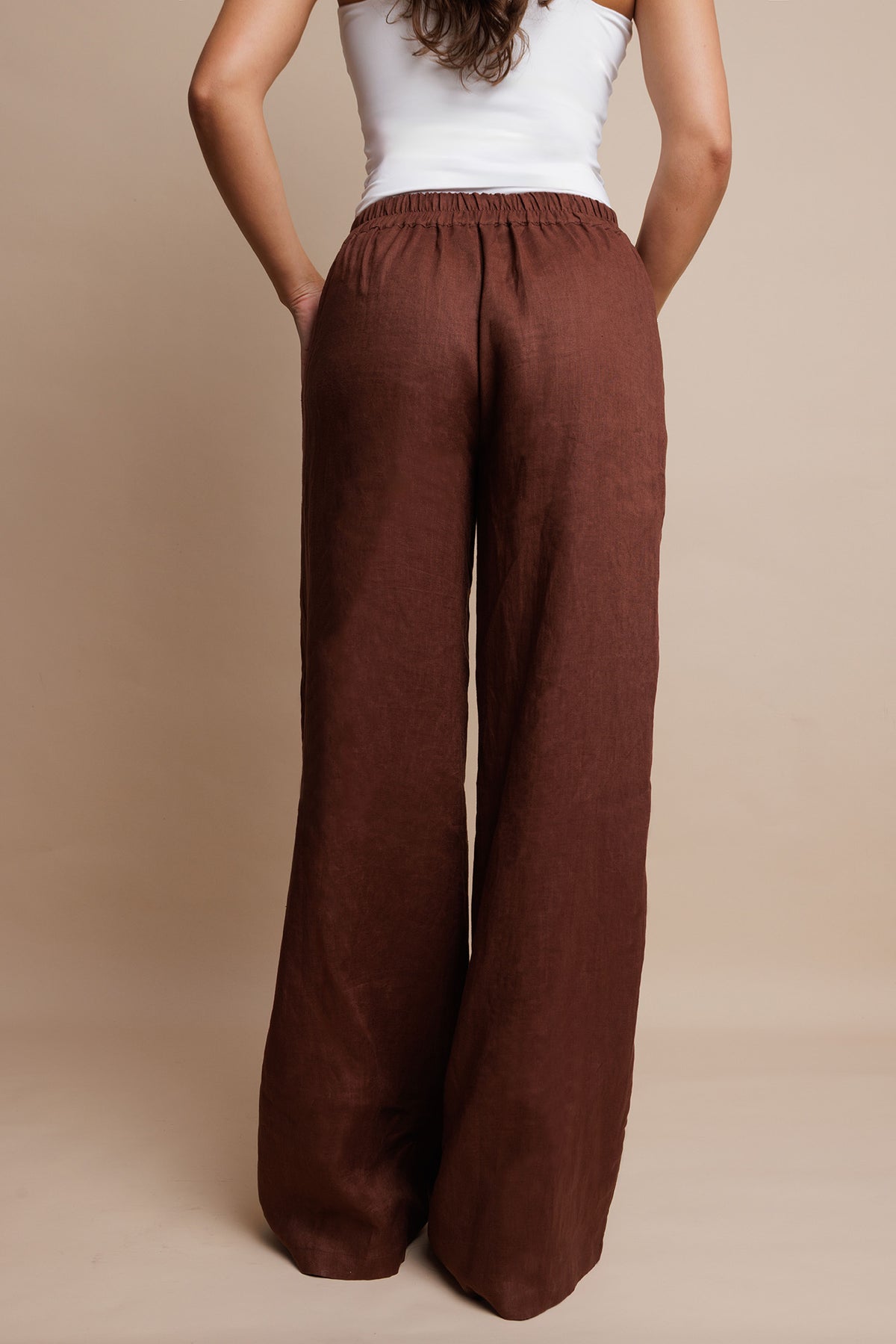 Sienna Linen Trousers Chocolate