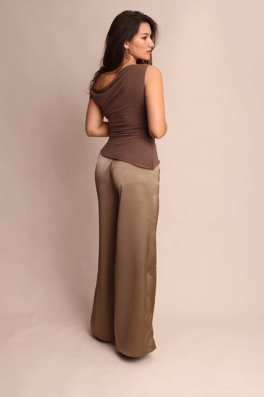 Nastassia Satin Pant Taupe
