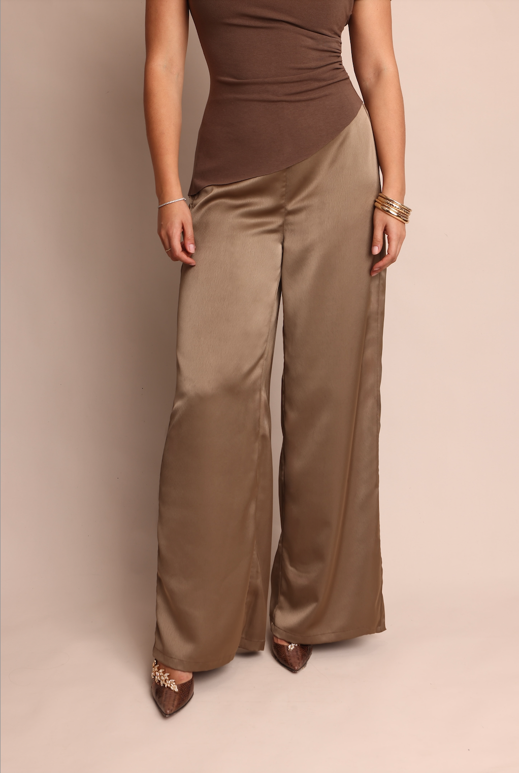Nastassia Satin Pant Blush